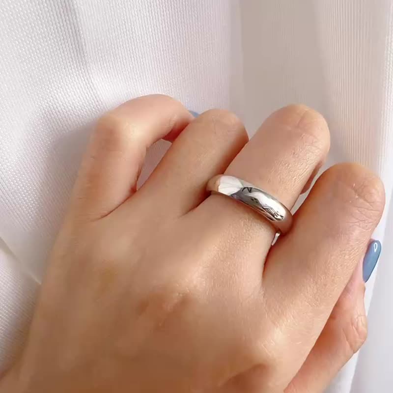 【老公婚戒】Faith Band 宽版戒指 • 纯银戒指厚镀18K金 - 戒指 - 纯银 银色