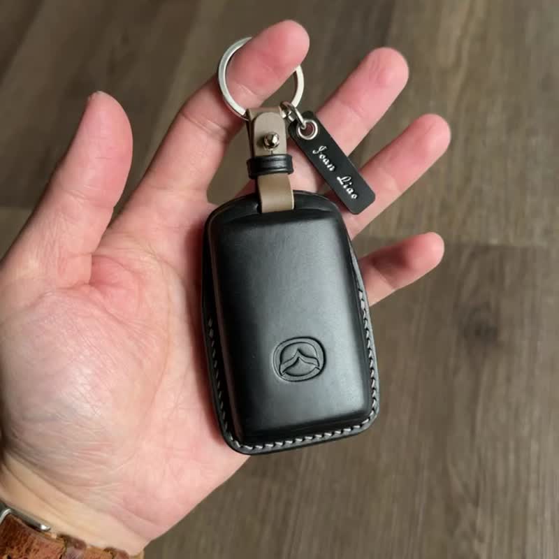 Mazda Buttero 钥匙皮套 全包覆款/无按键图案 cx3 cx30 cx5 cx9 - 钥匙链/钥匙包 - 真皮 灰色