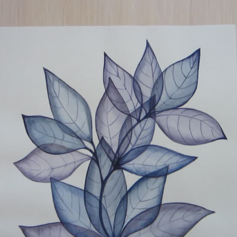 Original watercolor painting Delicate flower, home wall decor, plant - 海报/装饰画/版画 - 纸 蓝色