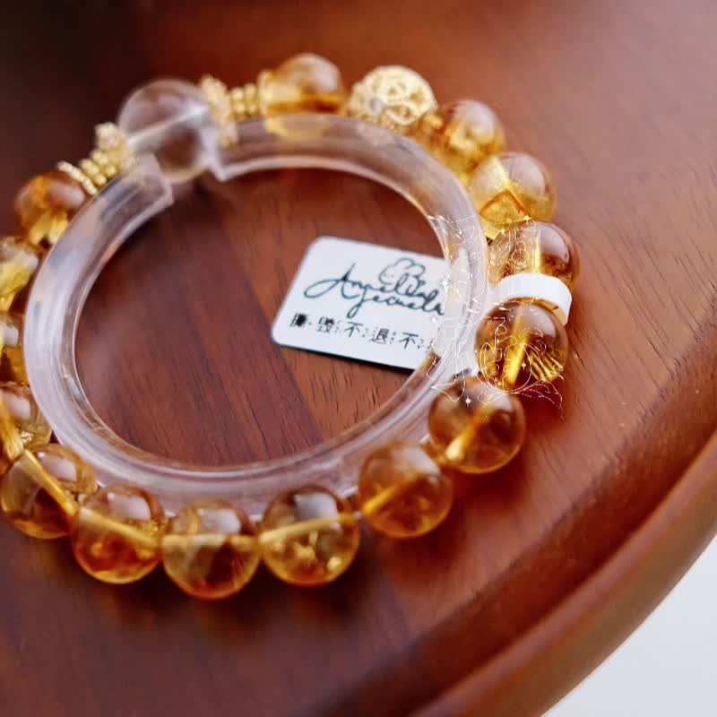 弥雅手作丨聚宝仪丨天然金钱丰盛生命之火黄水晶手串原创设计 - 手链/手环 - 水晶 黄色
