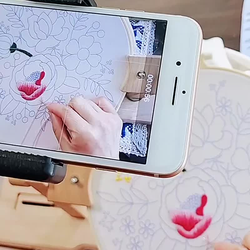 手工刺绣diy口金包苏绣制作单肩包立体刺子绣花儿DIY情侣帆布袋 - 手提包/手提袋 - 棉．麻 