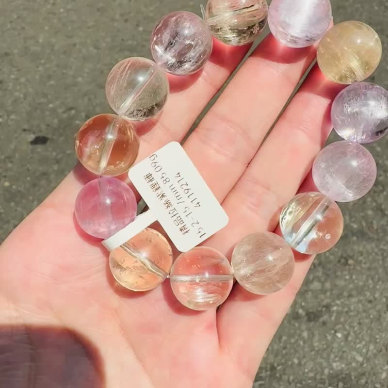 精品萤光星闪拉丝双色紫锂辉15.2-15.7mm85.09g提高睡眠缓解焦虑 - 手链/手环 - 水晶 紫色