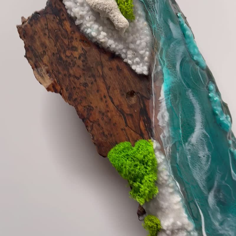 活边海洋墙艺术、挂画海洋墙板、蓝染树脂海木板 客厅挂画 - 墙贴/壁贴 - 树脂 蓝色