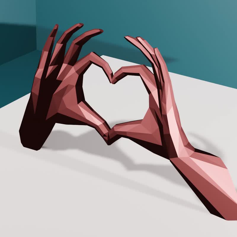 Lowpoly 手炉，3D 装饰，纸工艺 - 图文模板设计 - 其他材质 