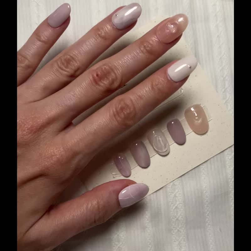 【订制】NO.018 藏心 | 手工穿戴甲 - 指甲油/指甲贴 - 其他材质 粉红色