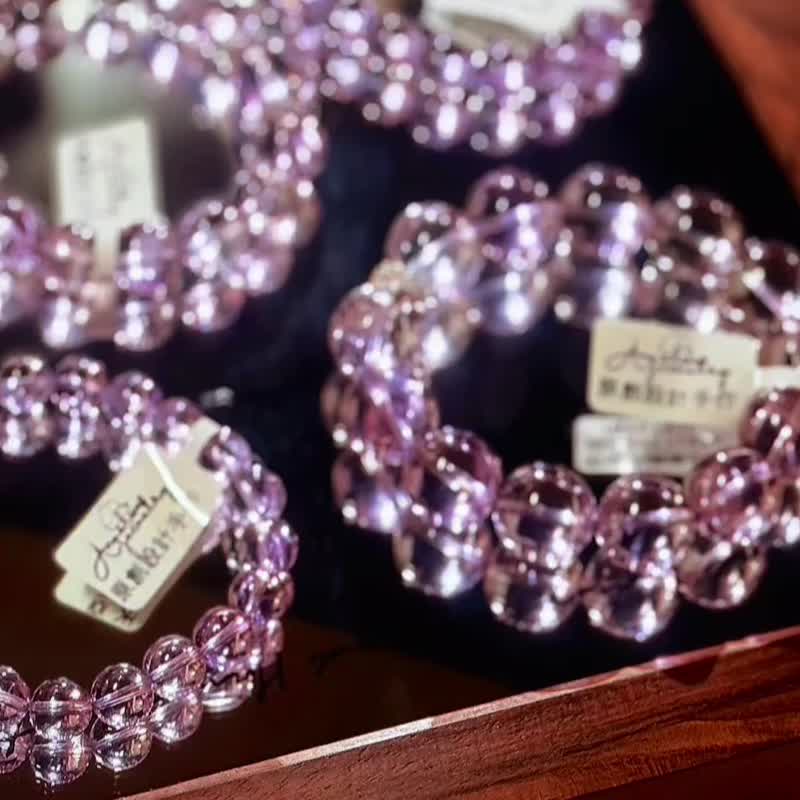 纪珍珠丨天然彩光淡水珍珠巴西紫水晶手串 - 手链/手环 - 水晶 紫色