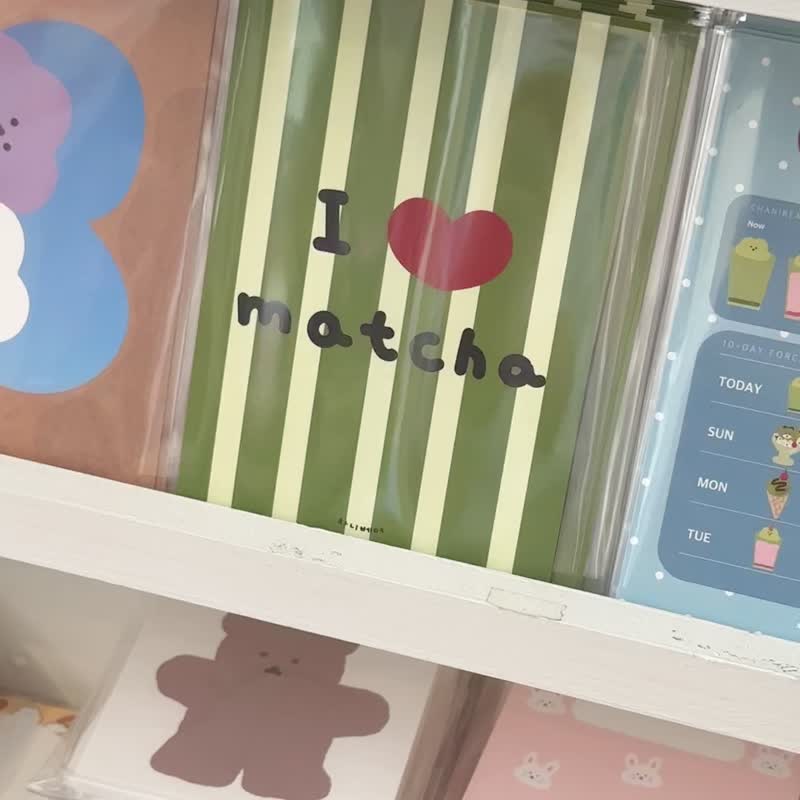 Chanibear 的抹茶时间明信片 (5 种) - 卡片/明信片 - 纸 绿色