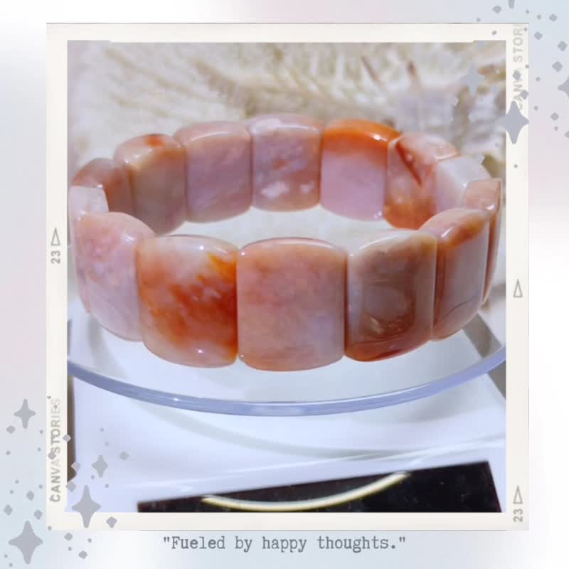 云深幻境 * 红粉色 冰料 意境款 天然 珊瑚玉 手排手环定制化礼物 - 手链/手环 - 玉石 粉红色