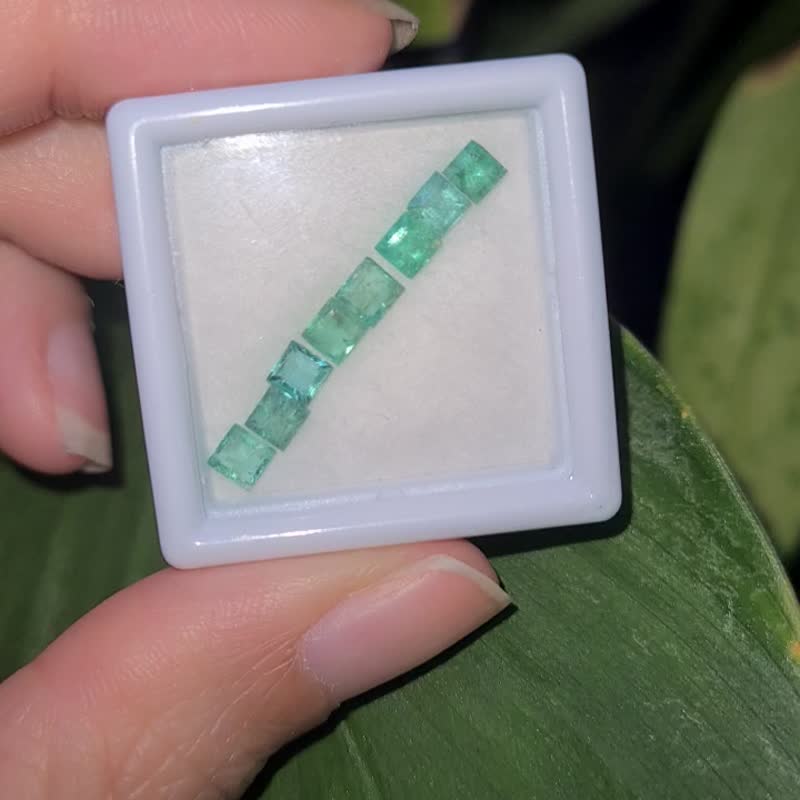 天然公主方形切割祖母绿尺寸 3 毫米。用于 DIY 珠宝制作 - 金工/饰品 - 宝石 绿色