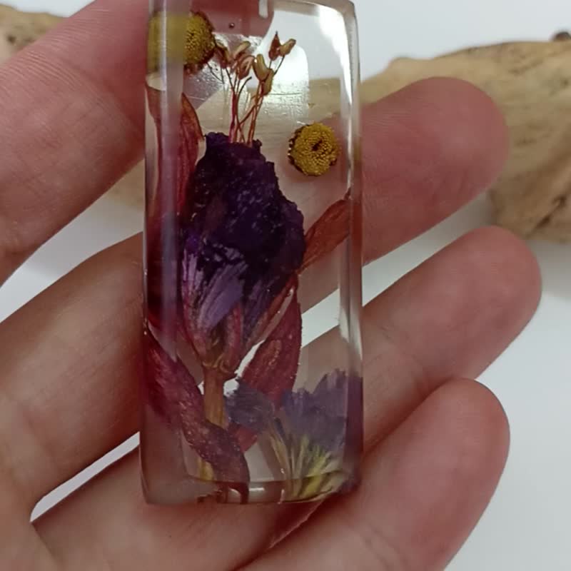 紫红色项链 树脂真花项链 紫色 红色 生日礼物 项链 - 项链 - 树脂 红色