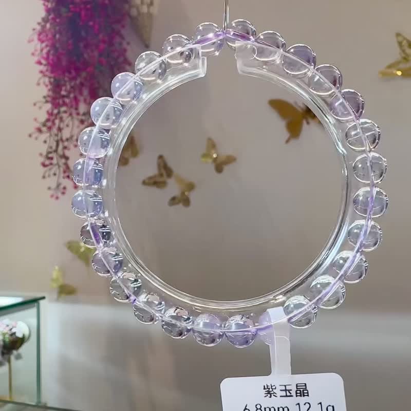 梦幻紫玉晶紫水晶6.8mm12.1g净化疗愈能量提升内涵自信 - 手链/手环 - 水晶 紫色
