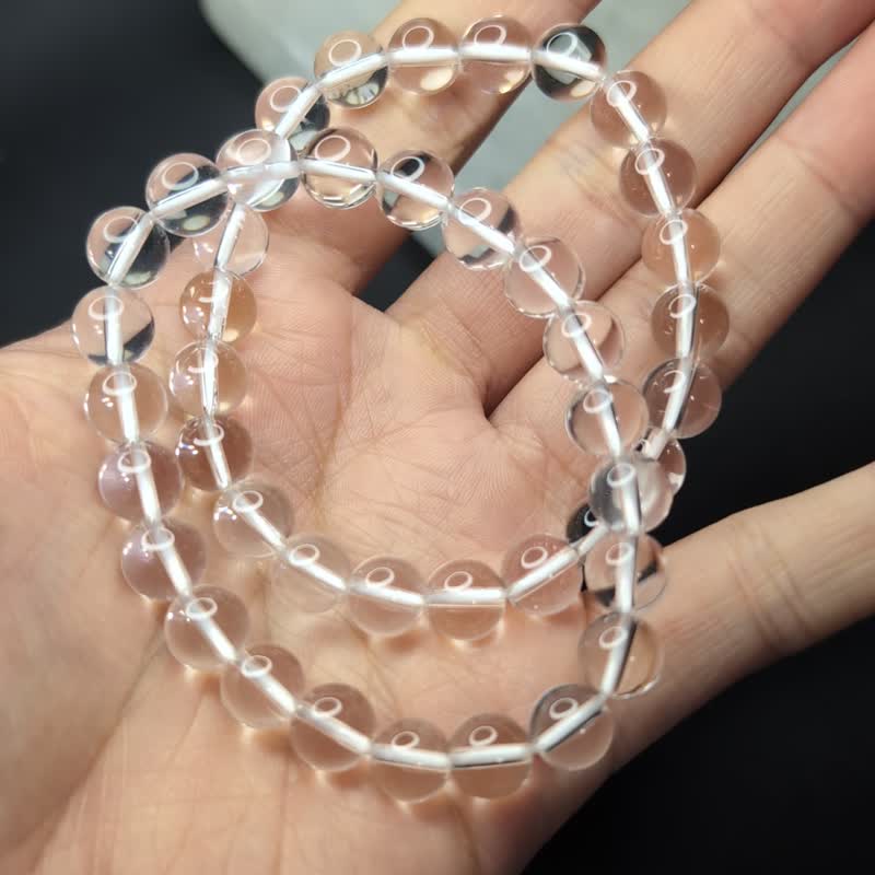 【订制品】白水晶 玻璃体 中国东海 非养晶 天然水晶 手串 6-18mm - 手链/手环 - 水晶 