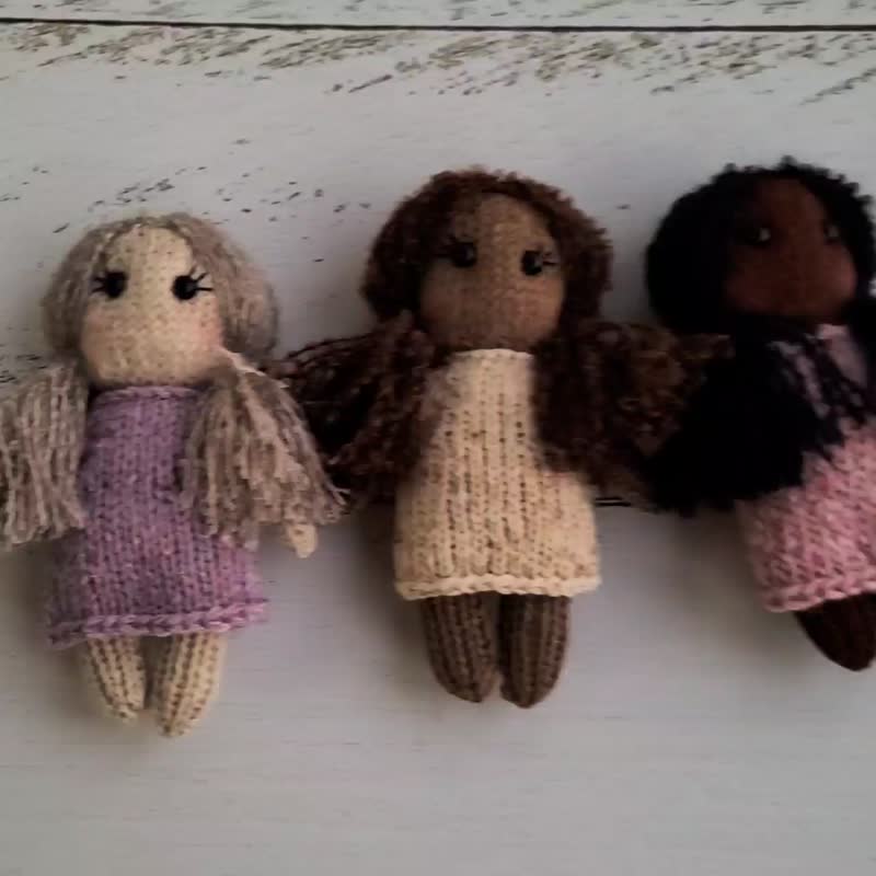 娃娃针织毛绒玩具。新生儿拍照道具。婴儿玩具。 - 婴儿饰品 - 羊毛 多色