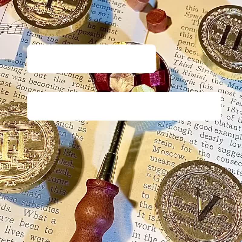 印章头 低音谱号 音乐符号 乐器 乐谱 - 印章/印台 - 其他金属 金色