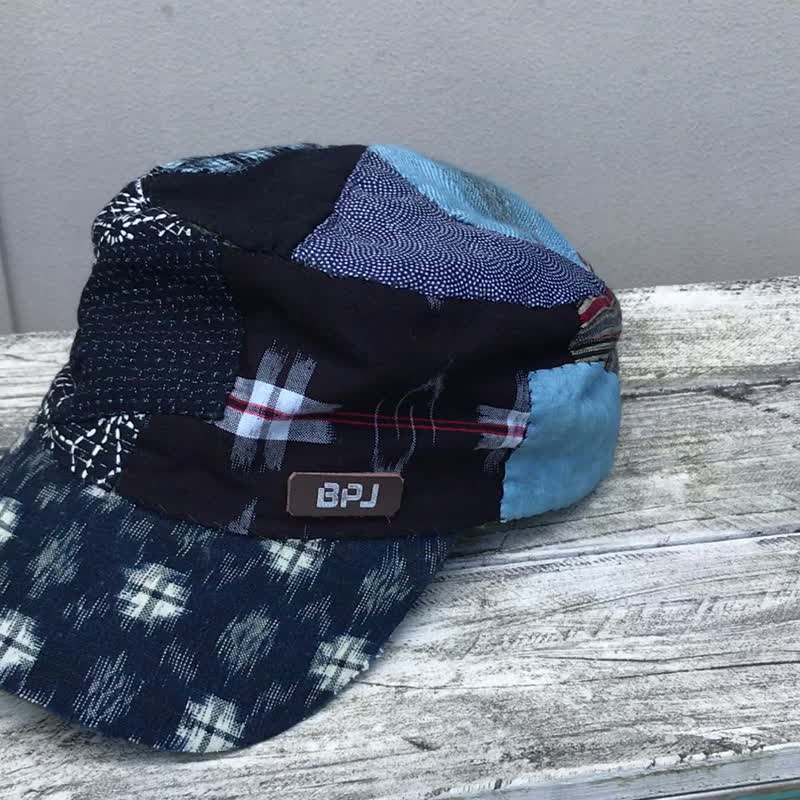 Boro patchwork hat cap-009 - 帽子 - 棉．麻 