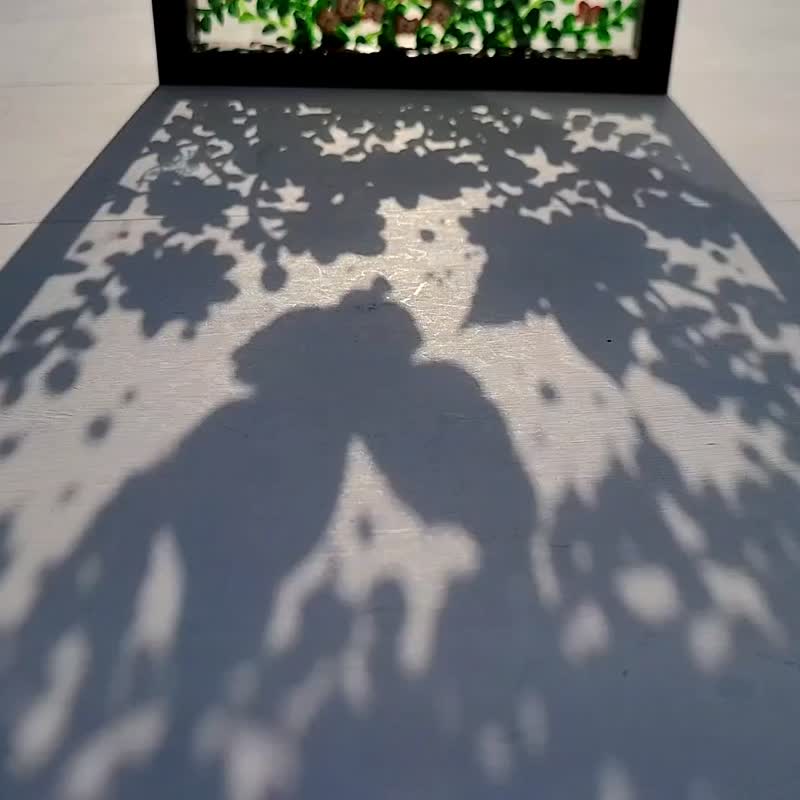 【接单制作】花园散步-黄 影绘透明立体艺术画 蝴蝶花卉装饰 - 海报/装饰画/版画 - 压克力 橘色