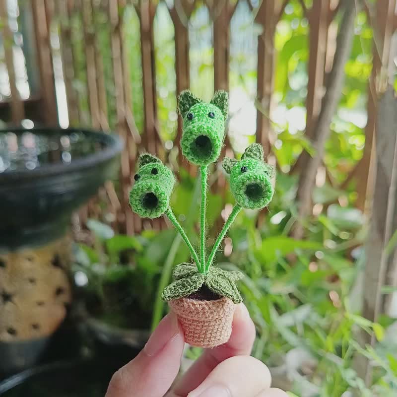 三头豆树、钩针、桌面植物、桌花痴 - 植栽/盆栽 - 其他材质 绿色