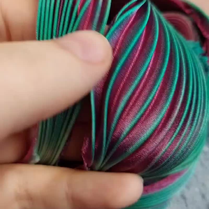 30 cm 1/3 yd Pure Silk Shibori Ribbon Handmade Natural Silk pleating fabric - 编织/刺绣/羊毛毡/裁缝 - 丝．绢 