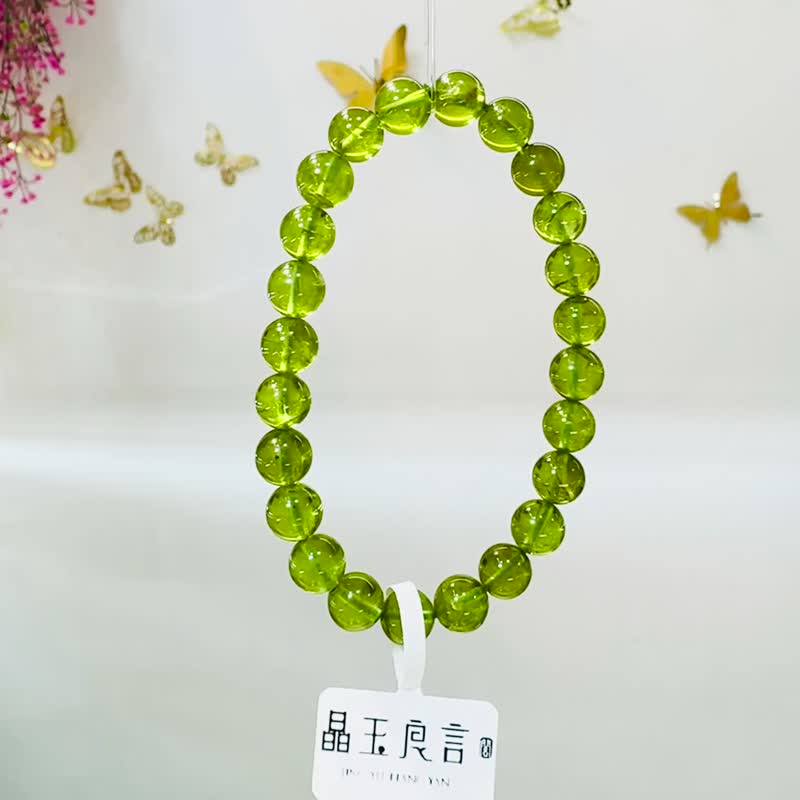 天然财富之光橄榄石7.4-7.7mm18.71g水晶招贵人正向思考增加人缘 - 手链/手环 - 水晶 绿色