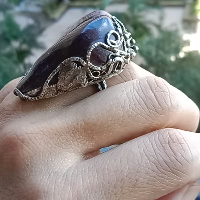 舒俱徕手工银戒纯银戒指 ~**航向未来**~ Sugilite Silver Ring - 戒指 - 纯银 