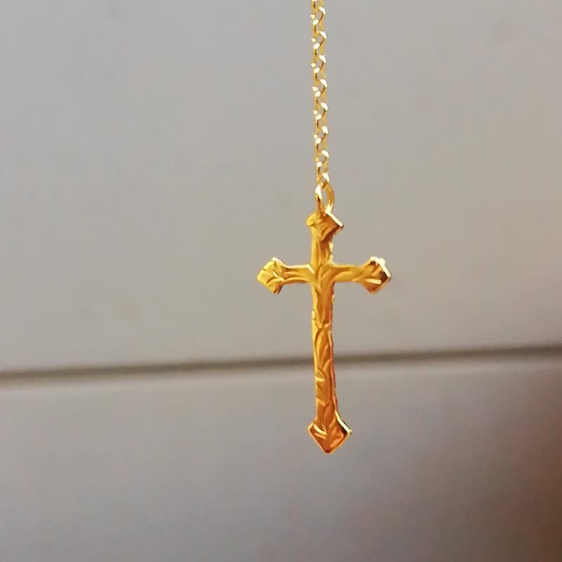 18K Gold Handmade Rosario Cross Necklace - 项链 - 贵金属 金色