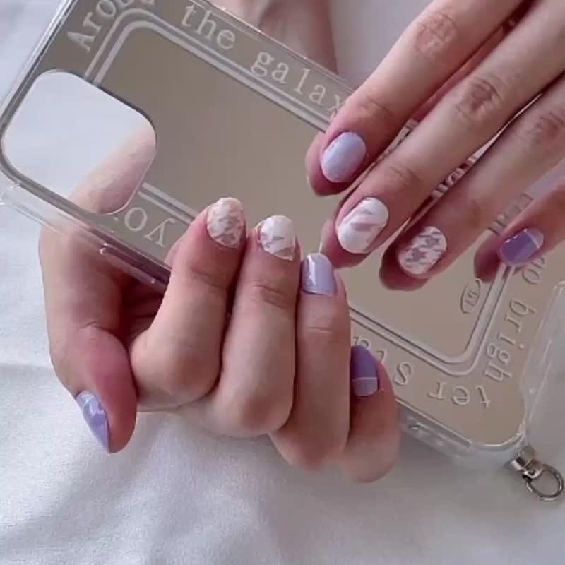 紫藤阁 Wisteria hall  ND07-独家设计凝胶指甲贴 - 指甲油/指甲贴 - 纸 紫色