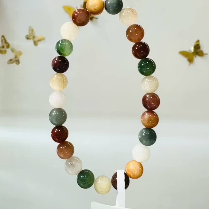 小资本满顺彩兔毛水晶7.5mm15.15g满毛顺发强光正向积极远离负面 - 手链/手环 - 水晶 多色