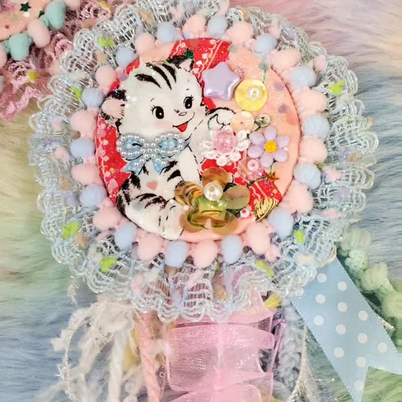 复古小动物珠绣别针-小羊款 - 胸针 - 棉．麻 