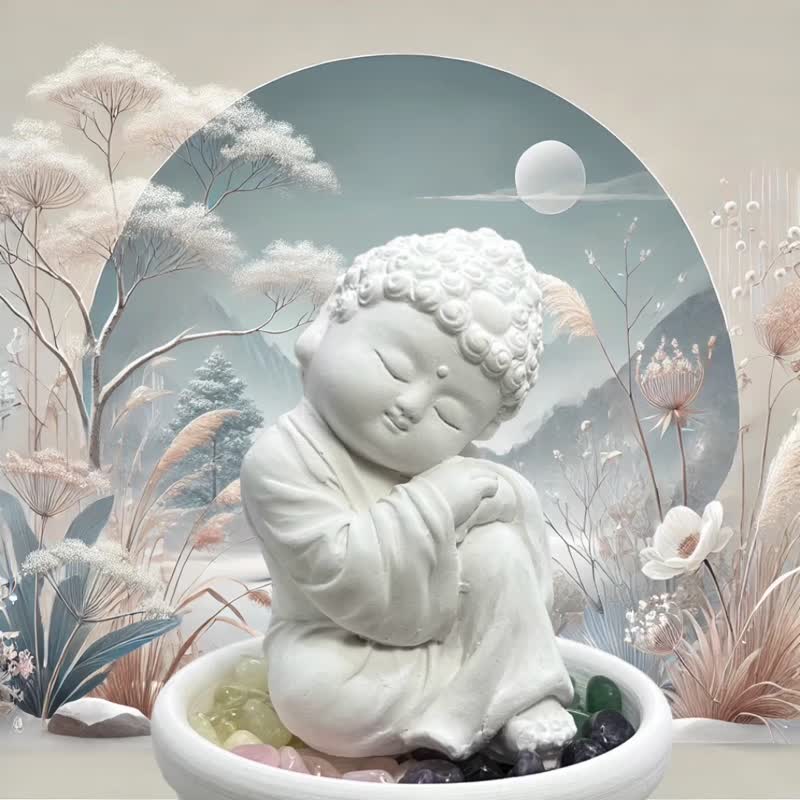 水晶扩香 五行水晶矿石净念吉祥之大觉水晶套组 开运能量水晶 - 香薰/精油/线香 - 水泥 白色