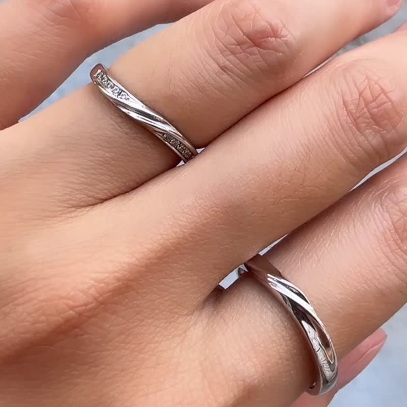 【情侣对戒】Passionate love 热烈的爱 • 纯银厚镀18K金 婚戒 - 对戒 - 纯银 银色