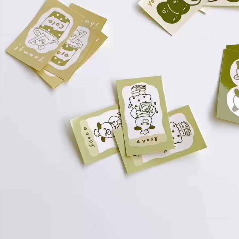 开心动物园vol.1抹茶色系-贴纸包30张入 - 贴纸 - 纸 绿色