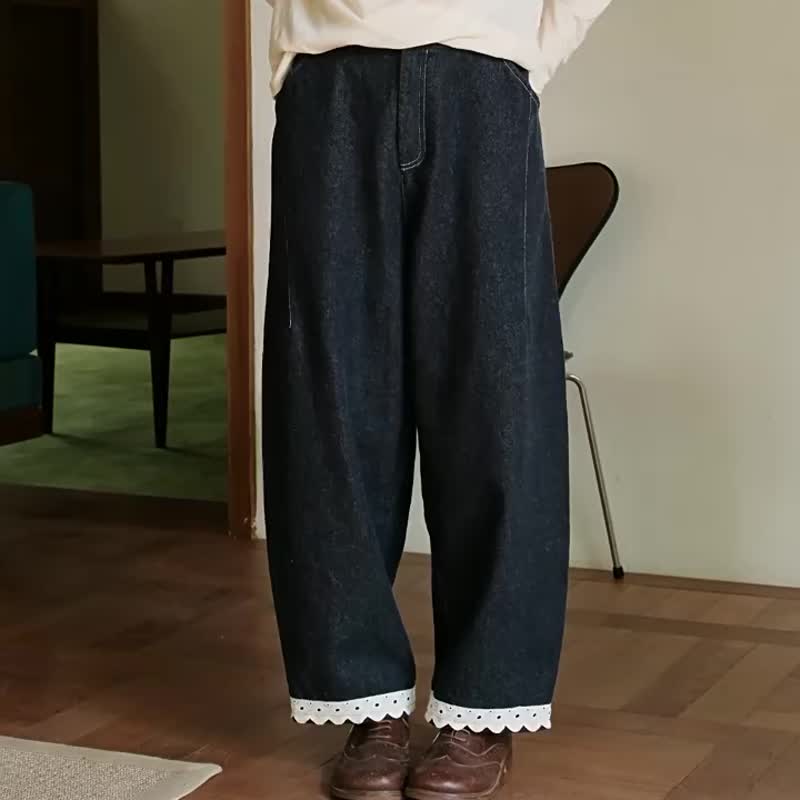 羊毛混纺绒感微茧保暖微胖萝卜裤 - 女装长裤 - 棉．麻 多色