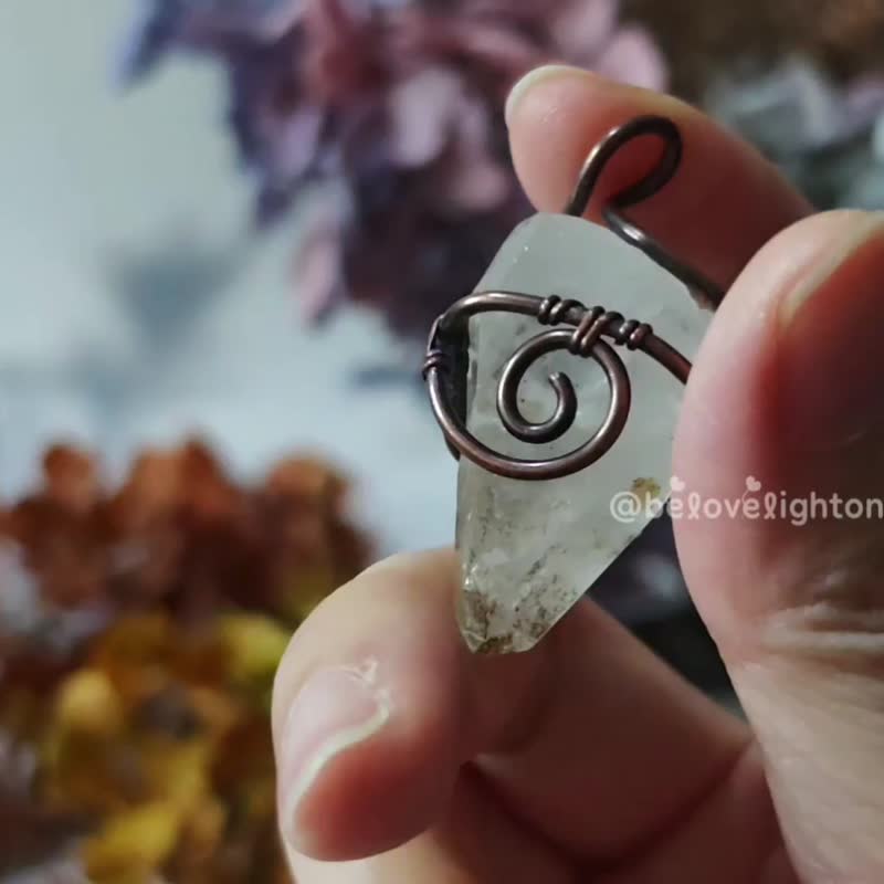 洞悉之眼 藏晶项链 喜马白水晶 男女项链 - 项链 - 铜/黄铜 白色