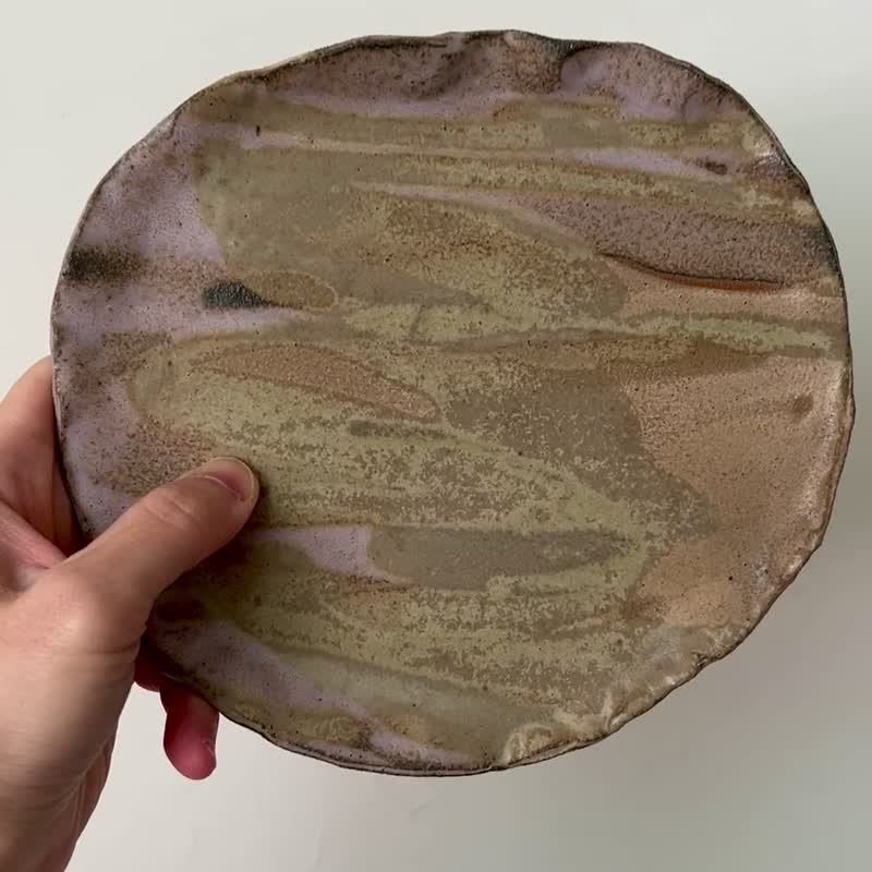 悠然山里 粗面陶盘 19x 17.1 x 1.9 cm - 盘子/餐盘/盘架 - 陶 