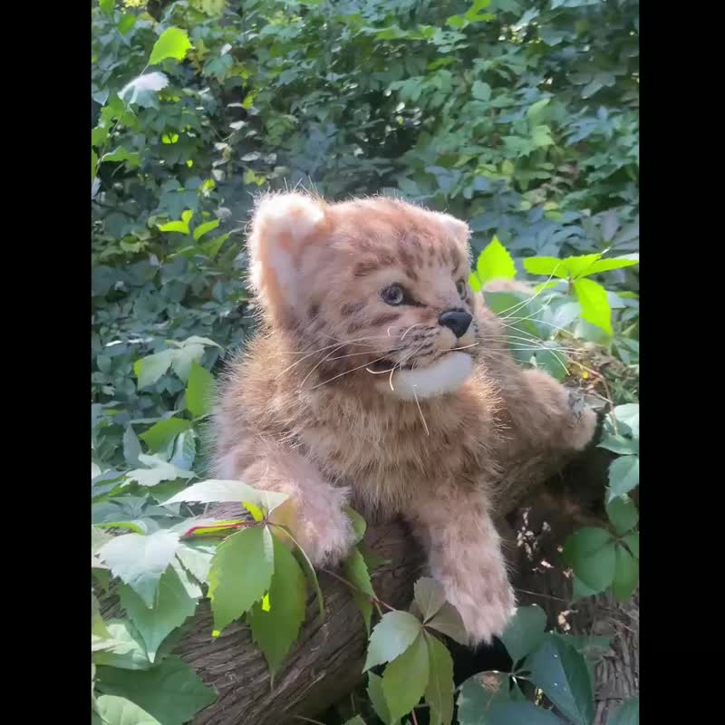 逼真的豹子幼崽毛绒玩具 - 摆饰 - 其他材质 卡其色