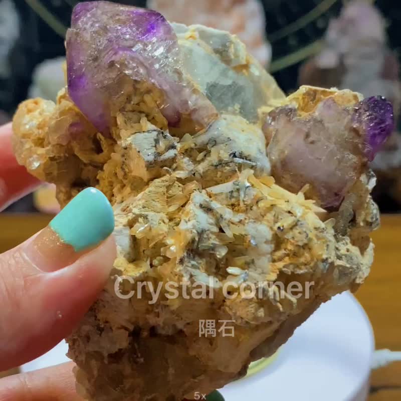 11 纳米比亚紫超七彼岸花城堡骸骨水晶共生素描闪灵矿 - 摆饰 - 水晶 