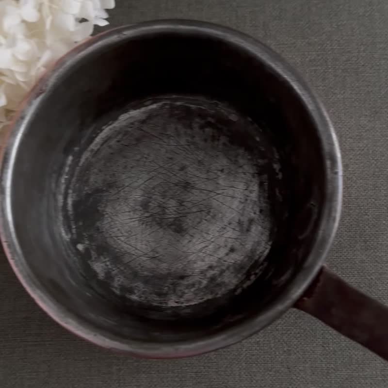 40554-经典法国古董红铜锅 铸铁把手 锅径15.5cm - 锅具/烤盘 - 铜/黄铜 