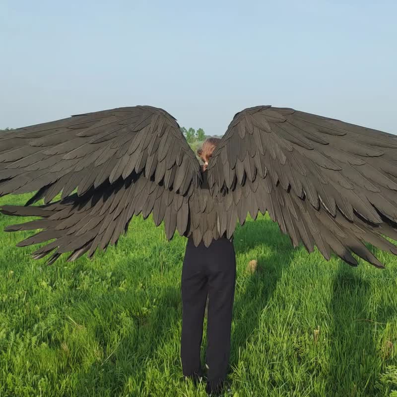 Large cosplay wings of Shiki Natsumezaka Dance with Devils anime, wearable wings - 其他 - 其他人造纤维 黑色
