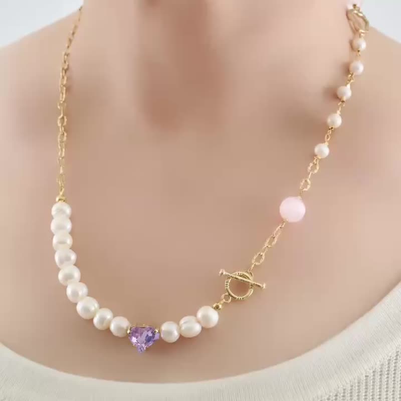 Diana黛安娜女神~艺术系列天然珍珠水晶项链~定制化送礼 - 项链 - 珍珠 白色