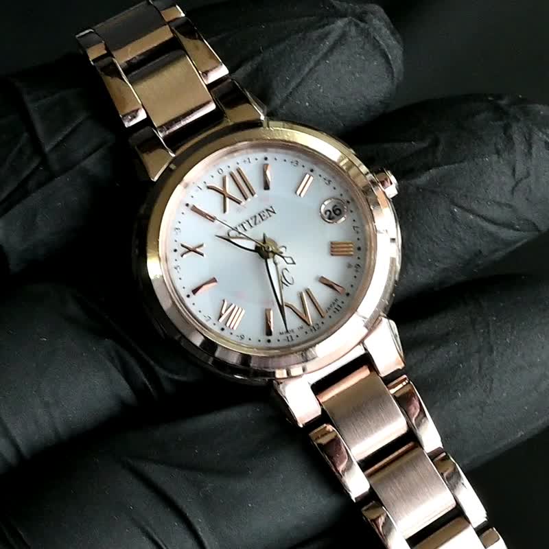 包邮 CITIZEN Xc Crossy 基本系列 ES9435-51A 女士电波太阳能手表 - 女表 - 不锈钢 金色