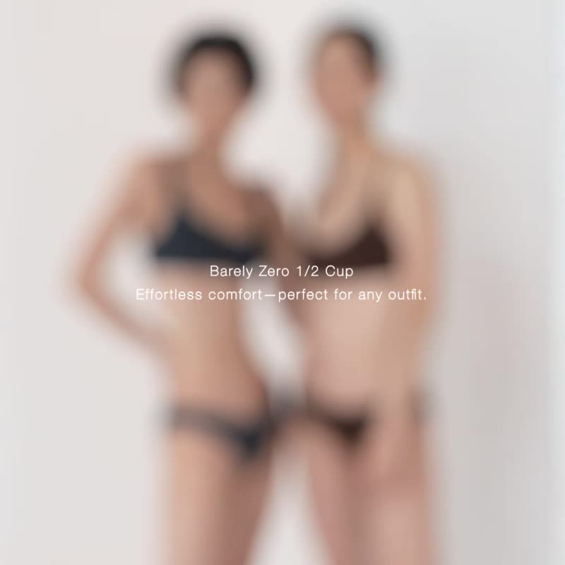 柔韧・裸感1/2杯 | 无钢圈 无痕 小胸内衣 - 女士内衣裤 - 棉．麻 蓝色