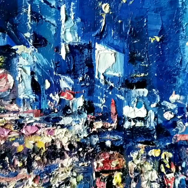 New York Painting Rainy NYC Original Art Night Street City Artwork 油畫原作 - 海报/装饰画/版画 - 其他材质 