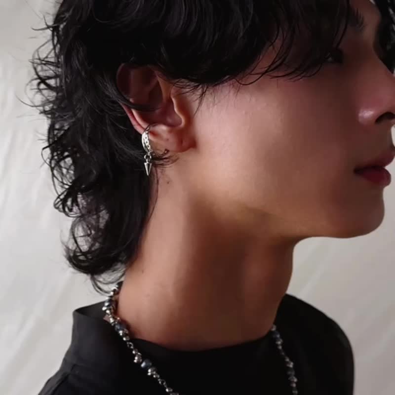 Unisex | 无信号 - 断讯 * 卯钉 中性 个性 戒指 耳骨夹 - 耳环/耳夹 - 铜/黄铜 银色