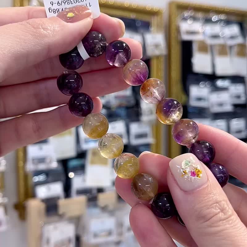 精品天然芬达极光渐层色水晶11.5cm手珠可通人体七轮提高灵性疗愈 - 手链/手环 - 水晶 多色
