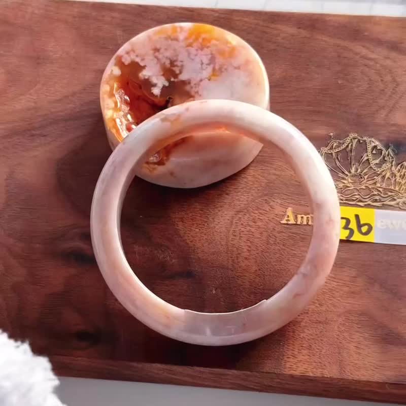 满树烂漫丨樱花玛瑙手镯丨水晶灵气能量喷雾丨弥雅原创设计36 - 手链/手环 - 水晶 粉红色