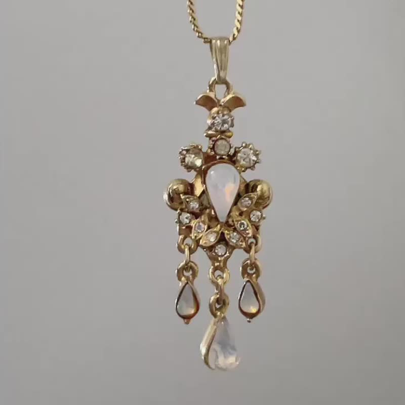 Florenza 维多利亚风格水晶吊灯项链 - 项链 - 其他金属 金色