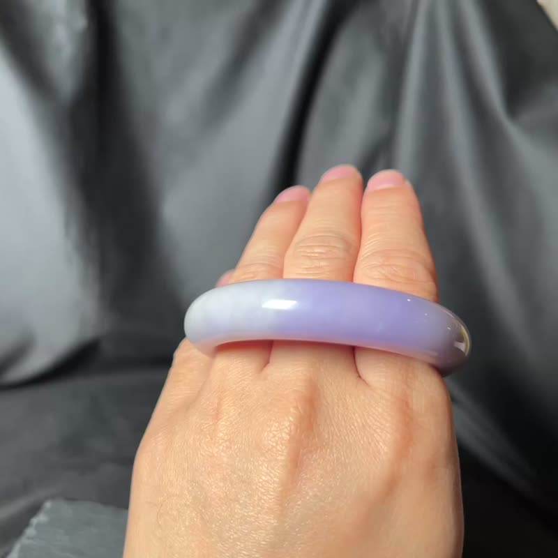 紫鹃 | 翡翠紫罗兰手镯 #18 | 浓紫 - 手链/手环 - 玉石 紫色