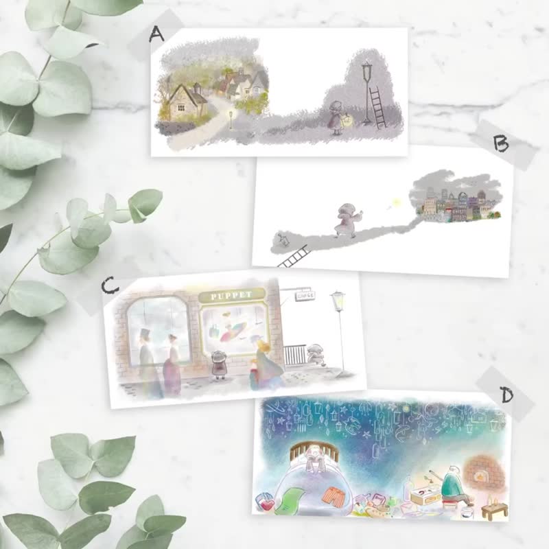 明信片 追光者 长卡４件套组 文创卡片 - 卡片/明信片 - 纸 白色