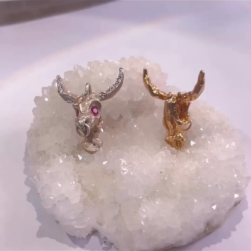 925纯银双面生肖锁骨链- OX牛 - 锁骨链 - 纯银 