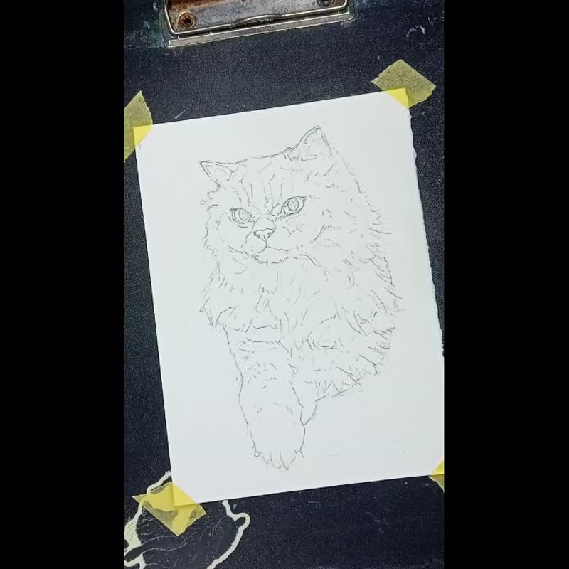 水彩定制毛孩画像 - 32开尺寸 - 其他 - 纸 多色